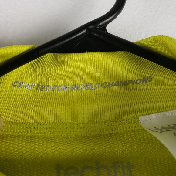 Adidas Men's L Techfit Climaheat Compression Shirt Bright Chartreuse Green - Picture 6 of 14